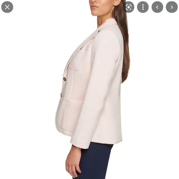 Tommy Hilfiger | Womens Patch Pocket Two-Button Blazer 2 Light Pink - Picture 4 of 11